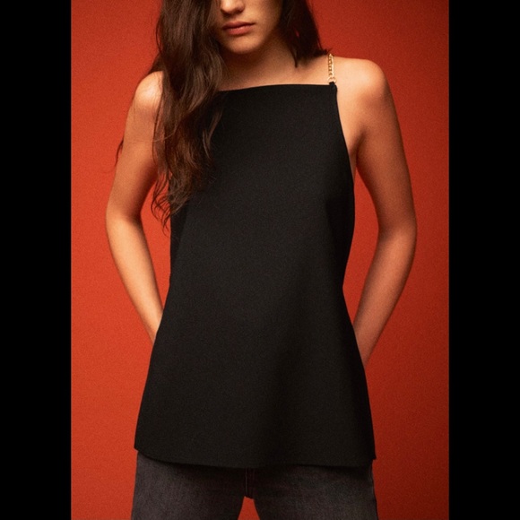 Zara Tops - ZARA GOLD CHAIN STRAP CAMISOLE